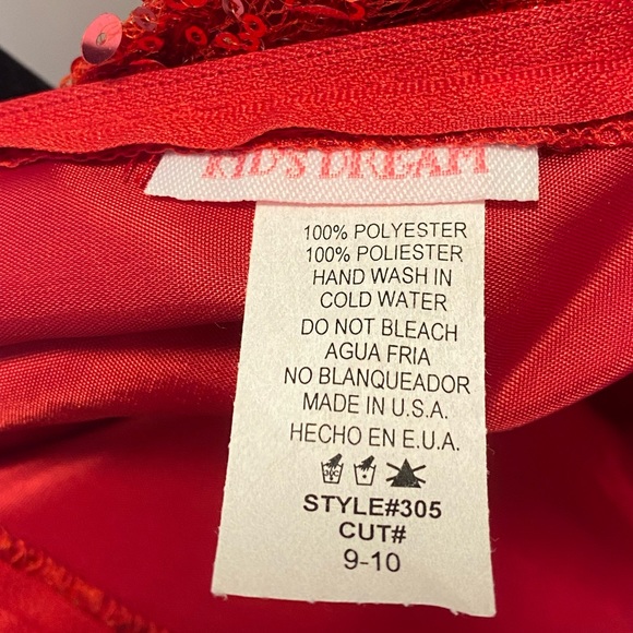 Kids Dream - Red Sequin Kids Dress Size 9-10 - Picture 3 of 3